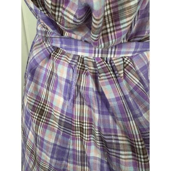 ModCloth Plaid To Know You Shirt Dress Plus Size 1X Purple Lavender - Picture 6 of 16